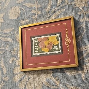 Collectable Framed Love Stamp on Stand